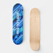 Nahtloses Grafikdesign - blau, schwarz I Skateboard (Vorderseite)