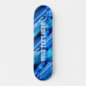 Nahtloses Grafikdesign - blau, schwarz I Skateboard (Vorne)