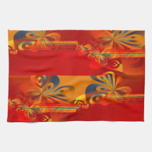 Nahtloses Grafikdesign - rot orange I Geschirrtuch