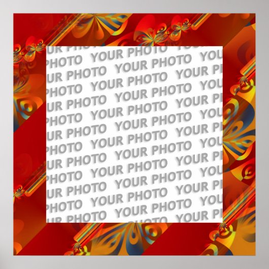 Nahtloses Grafikdesign - Rot orange I Poster (Vorne)