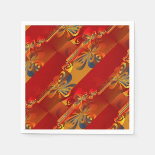 Nahtloses Grafikdesign - Rot orange I Serviette (Vorderseite)