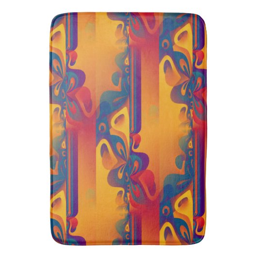 Nahtloses grafisches Design - gelbes Rot I Badematte (Vorderseite Vertikal)