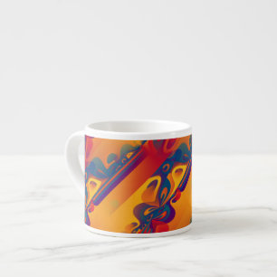 Nahtloses grafisches Design - gelbes Rot I Espressotasse