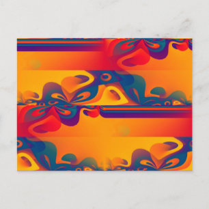 Nahtloses grafisches Design - gelbes Rot I Postkarte