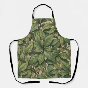 Nahtloses grünes Blatt Botanisches Vintage-Muster Schürze