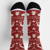 Nahtloses hässliches Weihnachtspullovermuster, ges Socken (Oben)