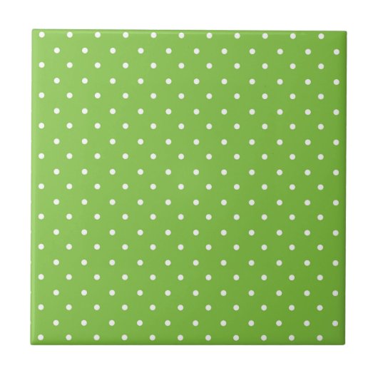 Nahtloses, helles Limette-Polka-Punkt-Muster Fliese (Vorderseite)