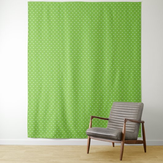Nahtloses, helles Limette-Polka-Punkt-Muster  Wandteppich (Beispiel)
