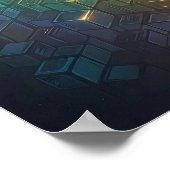 Nahtloses Helles Spektrum Geometrisches Wallpaper Poster (Ecke)