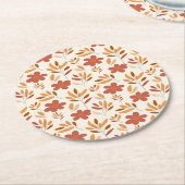 Nahtloses Herbst Herbst-Blumenmuster Runder Pappuntersetzer (Angewinkelt)
