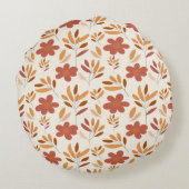 Nahtloses Herbst Herbst-Blumenmuster Rundes Kissen (Rückseite)