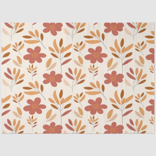 Nahtloses Herbst Herbst-Blumenmuster Seidenpapier (Vorderseite)