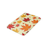 Nahtloses Herbstlaub-Design Badematte (Schrägansicht)