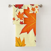 Nahtloses Herbstlaub-Design Badhandtuch Set (Insitu)