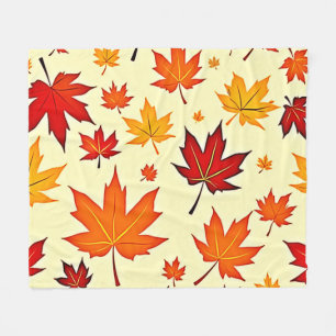 Nahtloses Herbstlaub-Design Fleecedecke