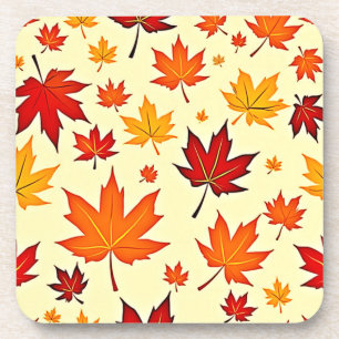 Nahtloses Herbstlaub-Design Getränkeuntersetzer