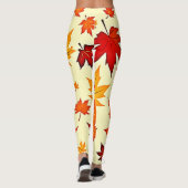 Nahtloses Herbstlaub-Design Leggings (Rückseite)