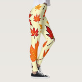 Nahtloses Herbstlaub-Design Leggings (Rechts)