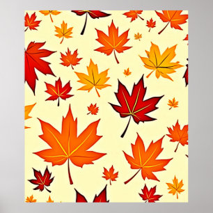 Nahtloses Herbstlaub-Design Poster