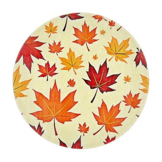Nahtloses Herbstlaub-Design Schneidebrett (Vorderseite)