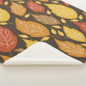 nahtloses Herbstmuster mit farbigen Blätter Sherpadecke (3/4)