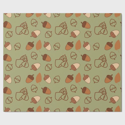 Nahtloses Herbstumpfpapier mit Hazelnussfreude Geschenkpapier (Saum)