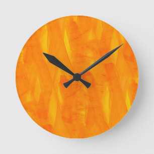 Nahtloses Hintergrund-Gelbabstrakter Watercolor Runde Wanduhr
