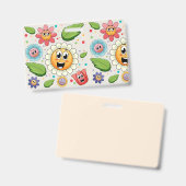 Nahtloses Hintergrunddesign mit bunten Blume Ausweis (Front & Back)