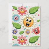 Nahtloses Hintergrunddesign mit bunten Blume Einladung (Vorderseite)