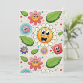 Nahtloses Hintergrunddesign mit bunten Blume Einladung (Stehend Vorderseite)