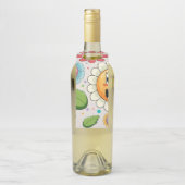 Nahtloses Hintergrunddesign mit bunten Blume Flaschenanhänger (Auf Flasche)