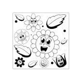 Nahtloses Hintergrunddesign mit bunten Blume Gummistempel (Prägung)