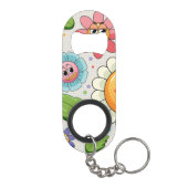 Nahtloses Hintergrunddesign mit bunten Blume Mini Flaschenöffner (Rückseite)