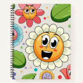 Nahtloses Hintergrunddesign mit bunten Blume Notizblock (Vorderseite)