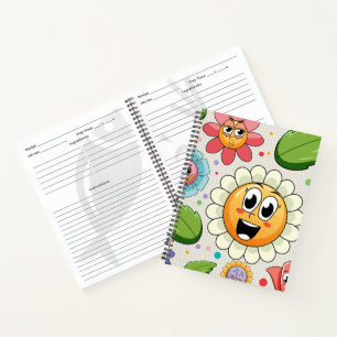 Nahtloses Hintergrunddesign mit bunten Blume Notizblock