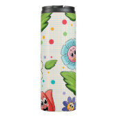 Nahtloses Hintergrunddesign mit bunten Blume Thermosbecher (Rückseite)