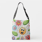 Nahtloses Hintergrunddesign mit bunten Blume Tragetaschen Mit Langen Trägern (Rückseite)