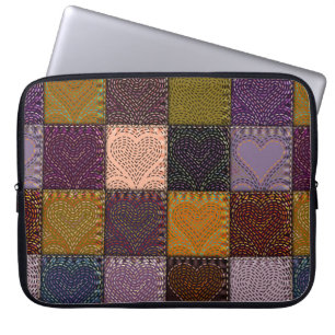 Nahtloses Hintergrundmuster. Das Patchwork mit mir Laptopschutzhülle