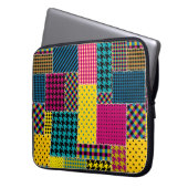 Nahtloses Hintergrundmuster. Geometrisches Patchwo Laptopschutzhülle (Vorderseite Links)
