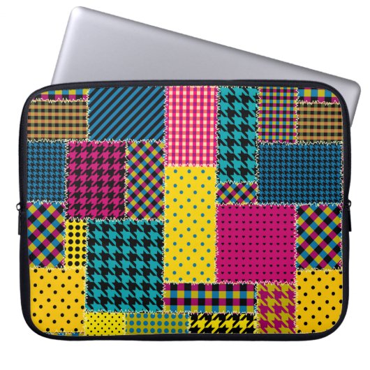 Nahtloses Hintergrundmuster. Geometrisches Patchwo Laptopschutzhülle (Vorderseite)