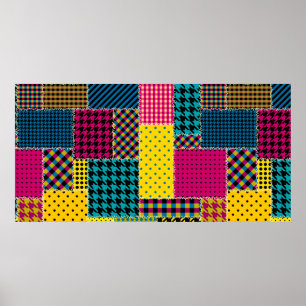 Nahtloses Hintergrundmuster. Geometrisches Patchwo Poster