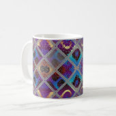 Nahtloses Hintergrundmuster. Mosaikkunstmuster ba Kaffeetasse (Vorderseite Links)