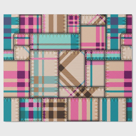 Nahtloses Hintergrundmuster. Patchwork-Muster mit Geschenkpapier (Flach)