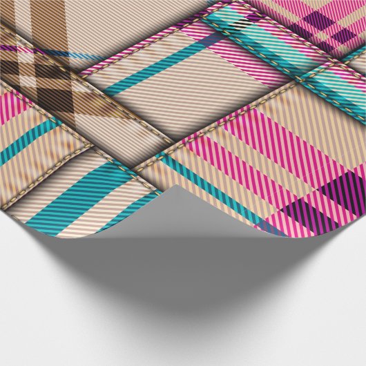 Nahtloses Hintergrundmuster. Patchwork-Muster mit Geschenkpapier (Ecke)