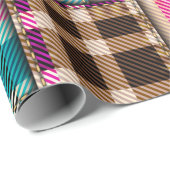 Nahtloses Hintergrundmuster. Patchwork-Muster mit Geschenkpapier (Rolleneckpunkt)