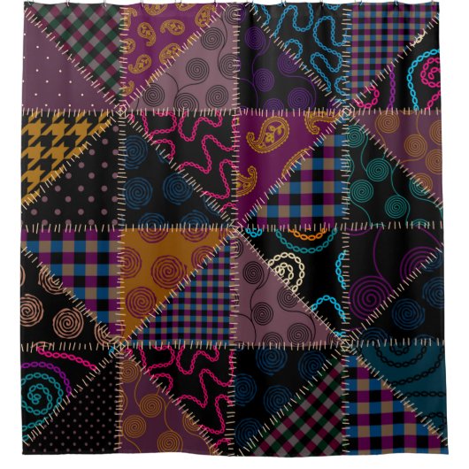 Nahtloses Hintergrundmuster. Patchwork-Muster. Vi Duschvorhang (Vorderseite)