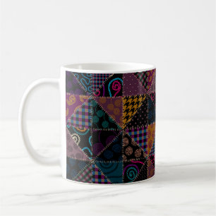 Nahtloses Hintergrundmuster. Patchwork-Muster. Vi Kaffeetasse