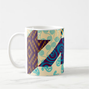 Nahtloses Hintergrundmuster. Patchwork-Muster. Vi Kaffeetasse