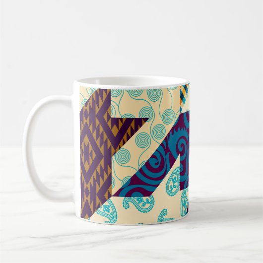 Nahtloses Hintergrundmuster. Patchwork-Muster. Vi Kaffeetasse (Links)