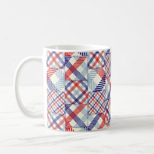 Nahtloses Hintergrundmuster. Patchworkmuster Kaffeetasse (Links)
